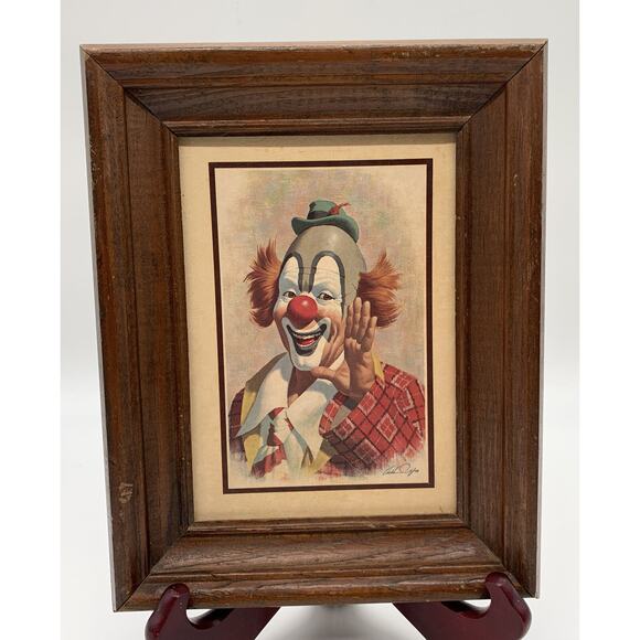 Vintage Arthur Sarnoff Framed Ringo The Clown Rolo The Clown Litho Pair Read - Picture 2 of 12